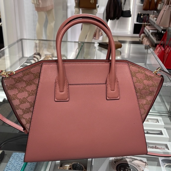 Michael Kors Avril Large Top Zip Satchel Shoulder Bag 
Rose - Picture 12 of 16